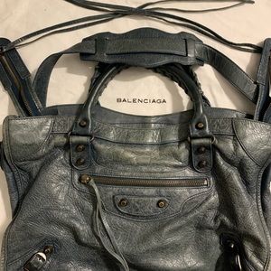Balenciaga Motocross City Bag. Green/teal